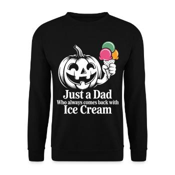 Vater mit Eiscreme Spruch - Unisex Pullover - Schwarz - Vorne - Alina (178cm) & Michal (187cm)