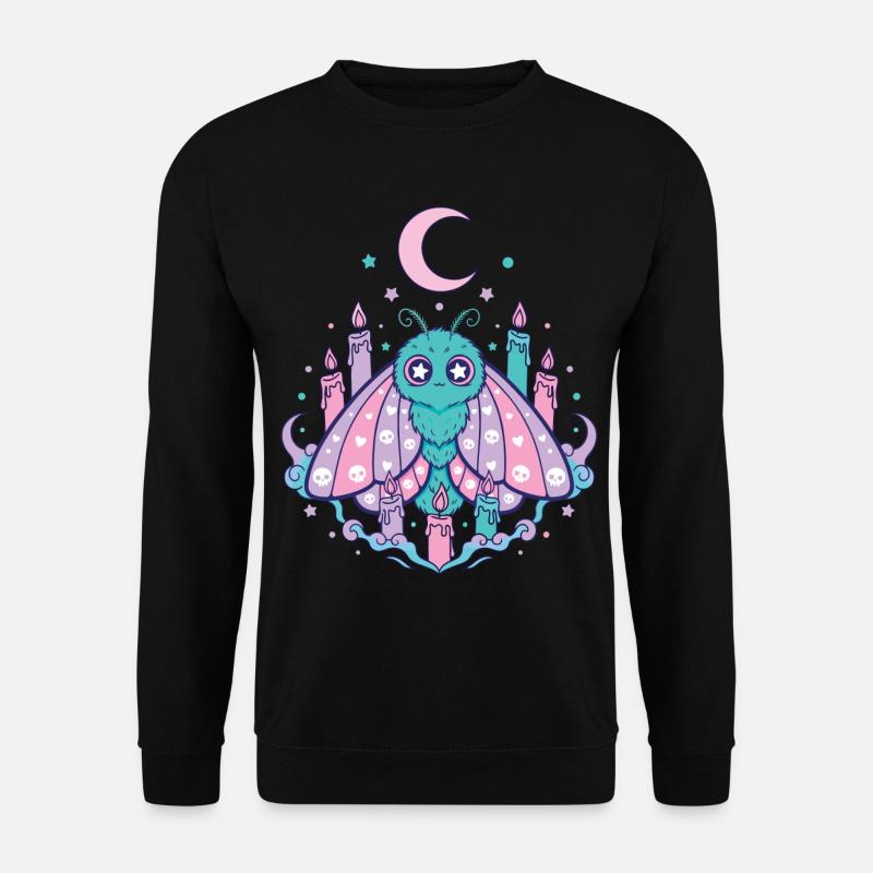 Pastel Kawaii Gothic Moth - Unisex Sweatshirt - black