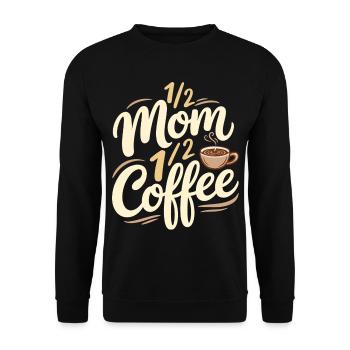 Mutter Koffein Halb Mama Halb Kaffee - Unisex Pullover - Schwarz - Vorne - Alina (178cm) & Michal (187cm)