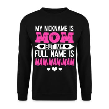 Mom - Unisex Sweatshirt - black - Front - Alina (178cm) & Michal (187cm)