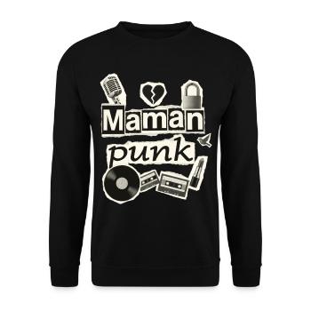 Mother Rocker Rock Humor Mom Punk - Unisex Sweatshirt - black - Front - Alina (178cm) & Michal (187cm)