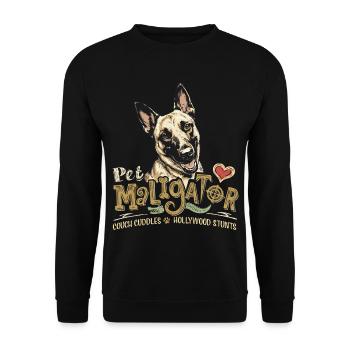 Haustier Maligator Belgischer Malinois-Trickhund - Unisex Pullover - Schwarz - Vorne - Alina (178cm) & Michal (187cm)