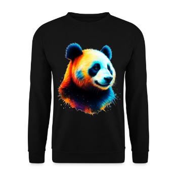 Panda - Unisex Pullover - Schwarz - Vorne - Alina (178cm) & Michal (187cm)