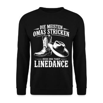 Grandma Dancing LineDance - Unisex Sweatshirt - black - Front - Alina (178cm) & Michal (187cm)