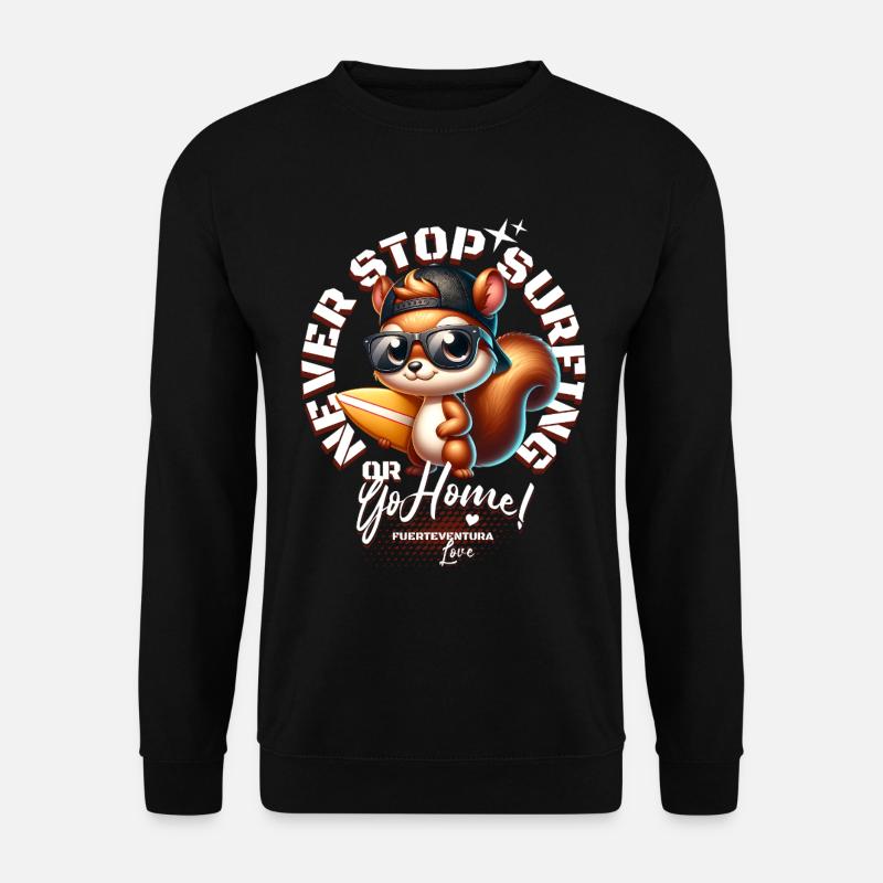 Surfer squirrel with surfboard - Unisex Sweatshirt - black