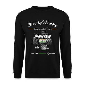 Proud of Boxing FIGHTER India - Unisex Sweatshirt - black - Front - Alina (178cm) & Michal (187cm)