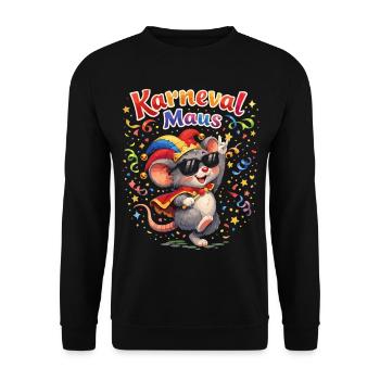 Karneval Maus Damen Süßes Fasching Kostüm - Unisex Pullover - Schwarz - Vorne - Alina (178cm) & Michal (187cm)