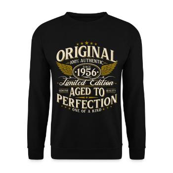 Cadeau rétro vintage pour le 70e anniversaire de 1956 - Sweat-shirt Unisexe - noir - Devant - Alina (178cm) & Michal (187cm)