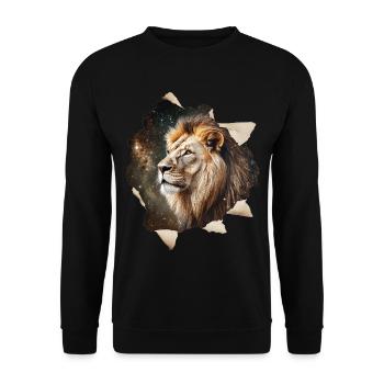 Löwe - Unisex Pullover - Schwarz - Vorne - Alina (178cm) & Michal (187cm)