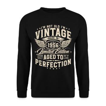 Cadeau rétro vintage pour le 70e anniversaire de 1956 - Sweat-shirt Unisexe - noir - Devant - Alina (178cm) & Michal (187cm)