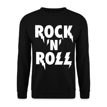 Rock'N'Roll Blitz-Emblem - Unisex Pullover - Schwarz - Vorne - Alina (178cm) & Michal (187cm)