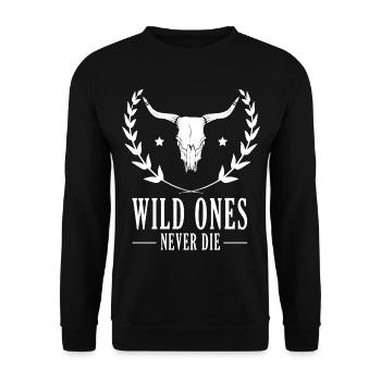 Boho Western Shirt - Unisex Sweatshirt - black - Front - Alina (178cm) & Michal (187cm)