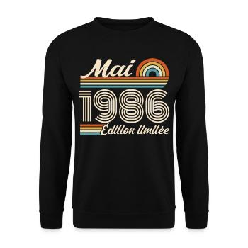 Mai 1986 - Sweat-shirt Unisexe - noir - Devant - Alina (178cm) & Michal (187cm)