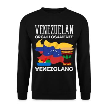 Venezuela Flagge Stolz & Heimat Venezuela - Unisex Pullover - Schwarz - Vorne - Alina (178cm) & Michal (187cm)
