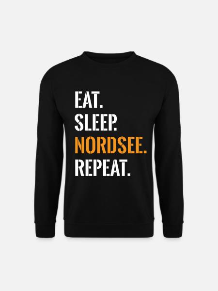 Nordseefan Eat Sleep Nordsee Repeat - Unisex Sweatshirt - black