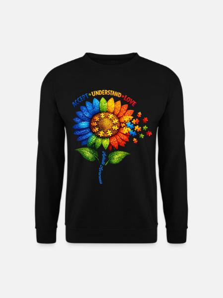 Autismus-Bewusstsein-Sonnenblume - Unisex Pullover - Schwarz