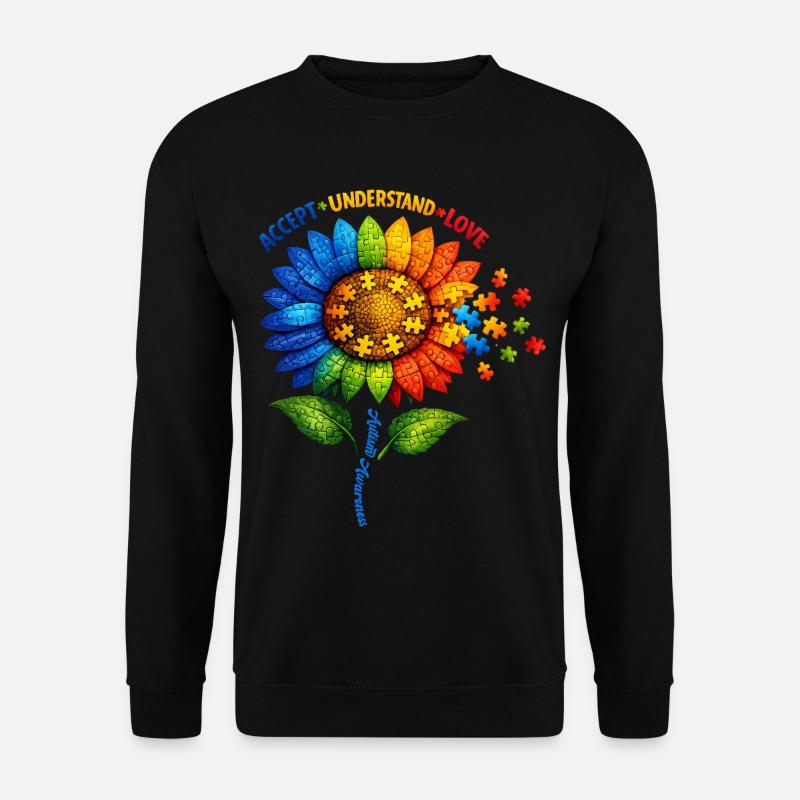Autism Awareness Sunflower - Unisex Sweatshirt - black