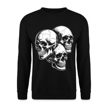 Skull Trio - Unisex Pullover - Schwarz - Vorne - Alina (178cm) & Michal (187cm)