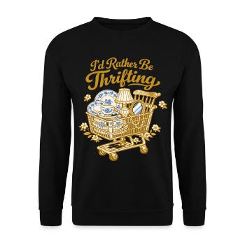 I prefer to hunt for flea markets vintage shopping carts - Unisex Sweatshirt - black - Front - Alina (178cm) & Michal (187cm)