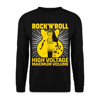 Rock'N'Roll High Voltage Guitar - Unisex Sweatshirt - black - Front - Alina (178cm) & Michal (187cm)