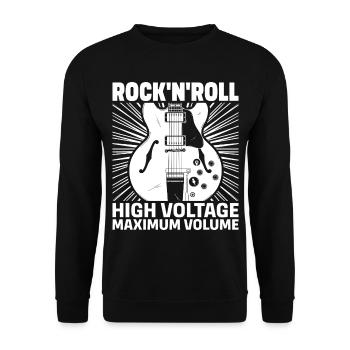 Rock'N'Roll High Voltage Guitar - Unisex Sweatshirt - black - Front - Alina (178cm) & Michal (187cm)