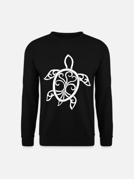 White Mandala Turtle - Unisex Sweatshirt - black