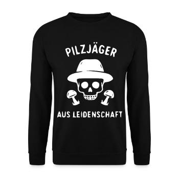 Pilzjäger aus Leidenschaft - Unisex Pullover - Schwarz - Vorne - Alina (178cm) & Michal (187cm)