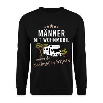 Männer mit Wohnmobil haben die schönsten Frauen - Unisex Pullover - Schwarz - Vorne - Alina (178cm) & Michal (187cm)