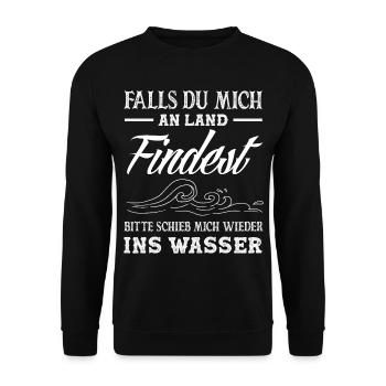 Schwimmsport Schwimmer Spruch Geschenk - Unisex Pullover - Schwarz - Vorne - Alina (178cm) & Michal (187cm)
