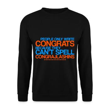 Congrats - They Can't Spell Congrajlashins 4 - Unisex Pullover - Schwarz - Vorne - Alina (178cm) & Michal (187cm)