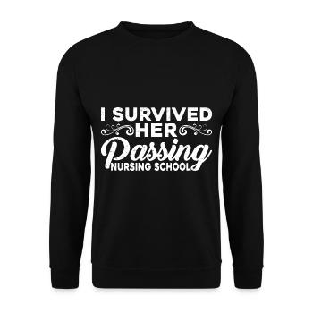 I Survived Her Passing Nursing School 20 - Unisex Sweatshirt - black - Front - Alina (178cm) & Michal (187cm)