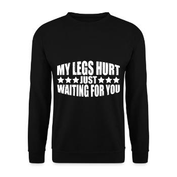 Mes jambes me font mal juste en attendant toi 20 - Sweat-shirt Unisexe - noir - Devant - Alina (178cm) & Michal (187cm)