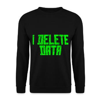I Delete Data 3 - Unisex Sweatshirt - black - Front - Alina (178cm) & Michal (187cm)