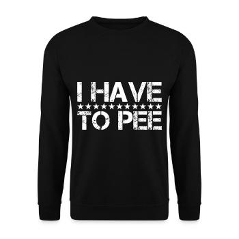 I Have To Pee 17 - Unisex Pullover - Schwarz - Vorne - Alina (178cm) & Michal (187cm)