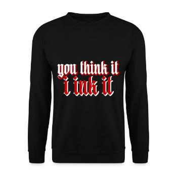You Think It, I Ink It - Unisex Pullover - Schwarz - Vorne - Alina (178cm) & Michal (187cm)