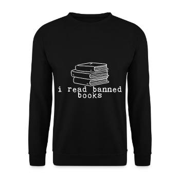 I Read Banned Books 25 - Unisex Sweatshirt - black - Front - Alina (178cm) & Michal (187cm)