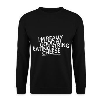 I'm Really Good At Eating String Cheese 4 - Unisex Sweatshirt - black - Front - Alina (178cm) & Michal (187cm)