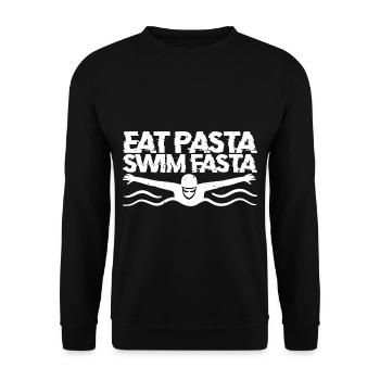 Eat Pasta Swim Fasta 12 - Unisex Pullover - Schwarz - Vorne - Alina (178cm) & Michal (187cm)