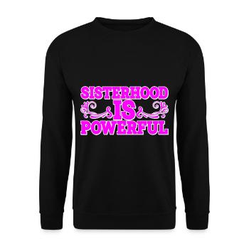 Sisterhood is Powerful 13 - Unisex Pullover - Schwarz - Vorne - Alina (178cm) & Michal (187cm)