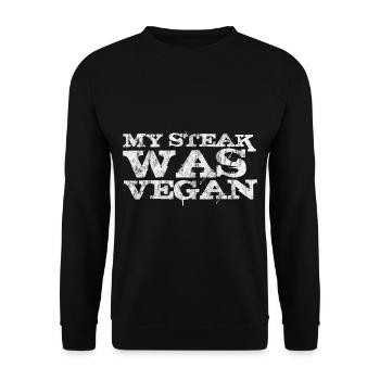 My Steak Was Vegan 3 - Unisex Pullover - Schwarz - Vorne - Alina (178cm) & Michal (187cm)