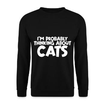 Je pense probablement aux chats - Sweat-shirt Unisexe - noir - Devant - Alina (178cm) & Michal (187cm)