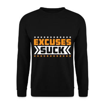 Excuses Suck 7 - Unisex Pullover - Schwarz - Vorne - Alina (178cm) & Michal (187cm)