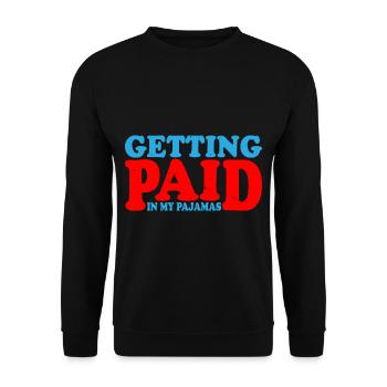Être payé en pyjama 3 - Sweat-shirt Unisexe - noir - Devant - Alina (178cm) & Michal (187cm)