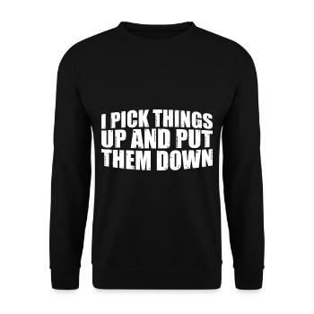 Je ramasse des choses et je les pose 30 - Sweat-shirt Unisexe - noir - Devant - Alina (178cm) & Michal (187cm)