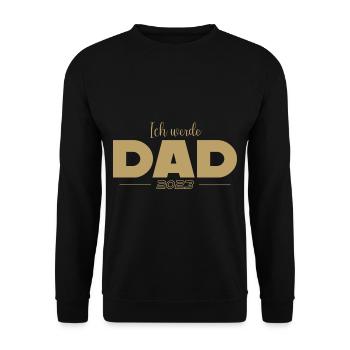 Ich werde Dad 2023 Geschenk Papa 2023 - Unisex Pullover - Schwarz - Vorne - Alina (178cm) & Michal (187cm)