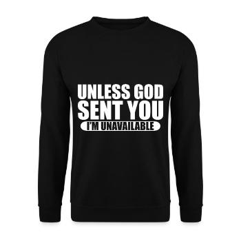 À moins que Dieu ne t’ait envoyé, je ne suis pas disponible 2 - Sweat-shirt Unisexe - noir - Devant - Alina (178cm) & Michal (187cm)