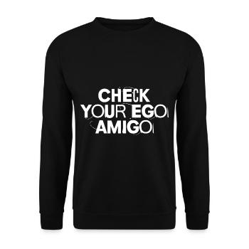 Check Your Ego Amigo 4 - Unisex Pullover - Schwarz - Vorne - Alina (178cm) & Michal (187cm)