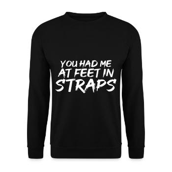 You Had Me At Feet In Straps 20 - Unisex Pullover - Schwarz - Vorne - Alina (178cm) & Michal (187cm)