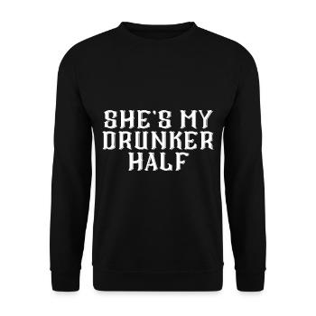 Elle est ma moitié ivre - Sweat-shirt Unisexe - noir - Devant - Alina (178cm) & Michal (187cm)