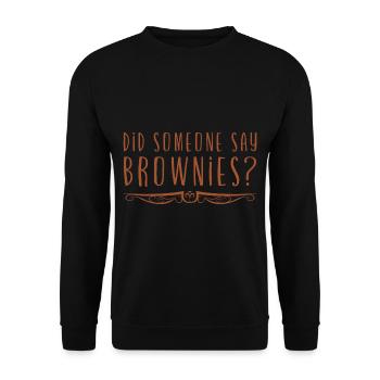 Did Someone Say Brownies 2 - Unisex Sweatshirt - black - Front - Alina (178cm) & Michal (187cm)